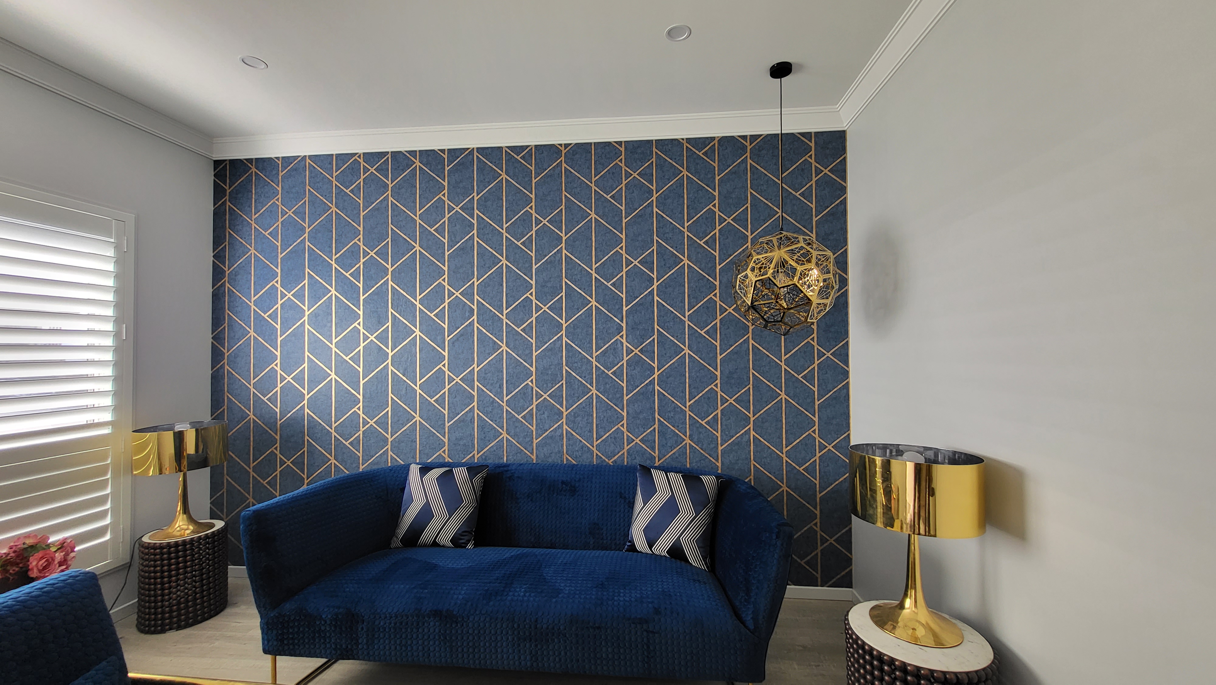 Living room feature wall by Wallpaper Masters